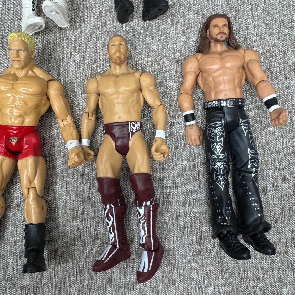 WWE Wrestling Action Figure Lot 8pc The Rock Booker T Randy Orton Kane Edge